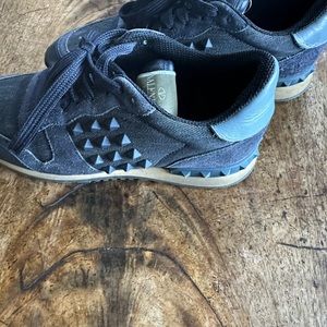 Valentino Dark Canvas Sneakers denim